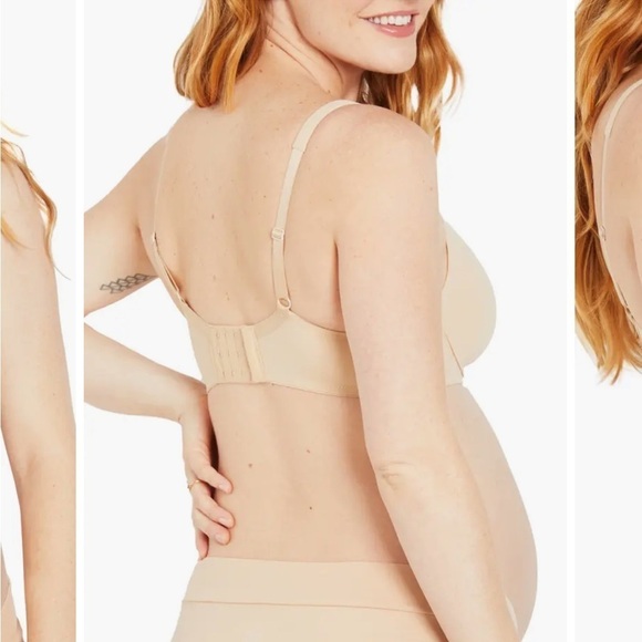 Motherhood Maternity / padded Nursing t-shirt Bra full coverage nude 34F 34DDD - Picture 2 of 6